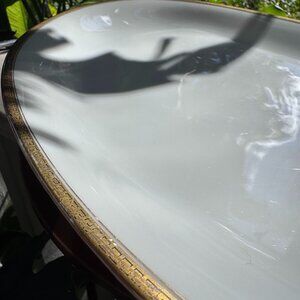 Vintage KPM Large Oval Porcelain Serving Platter, 24k Gold Greek Key Design